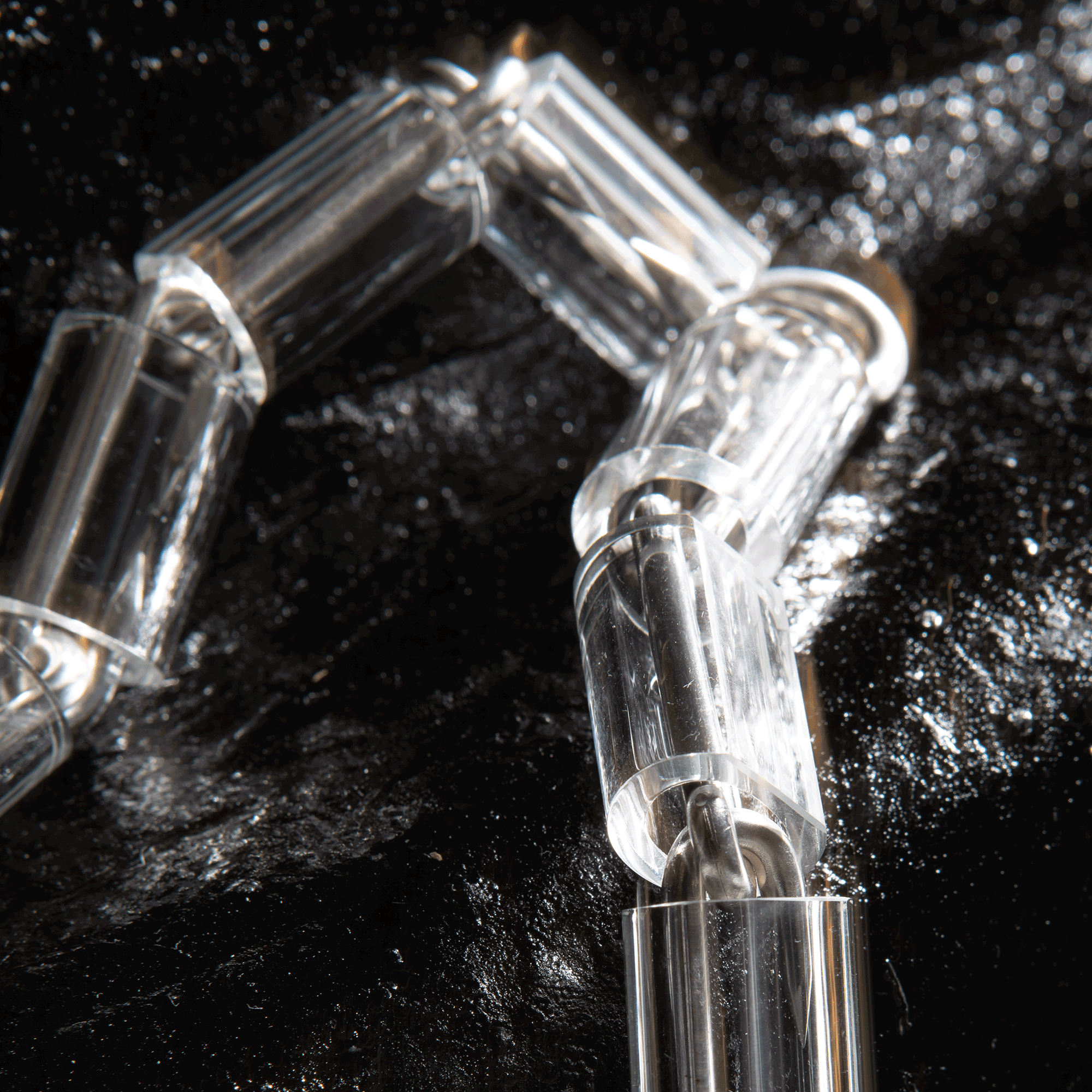 Necklace: silver plated copper and borosilicate glass; 2025