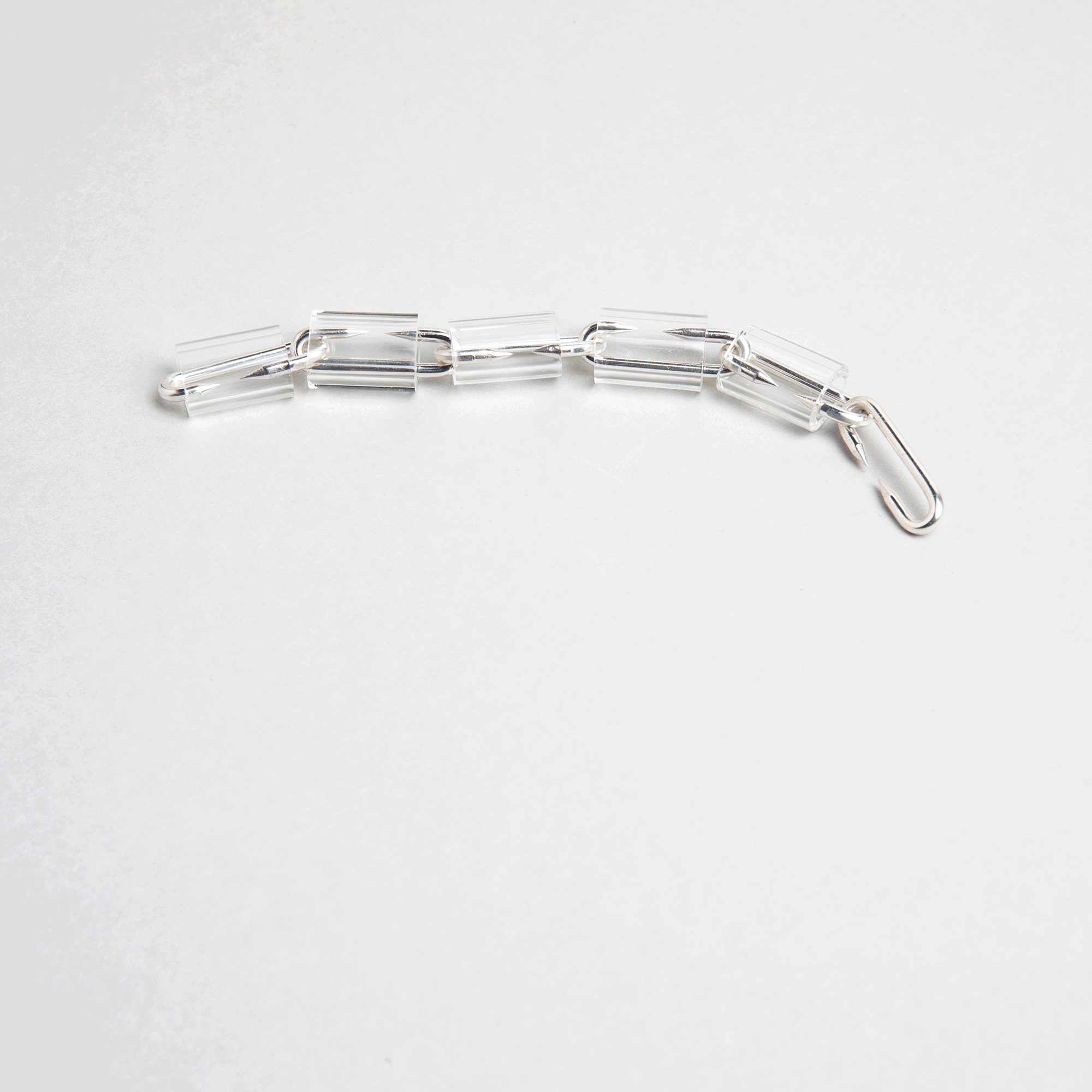 Necklace: silver plated copper and borosilicate glass; 2025